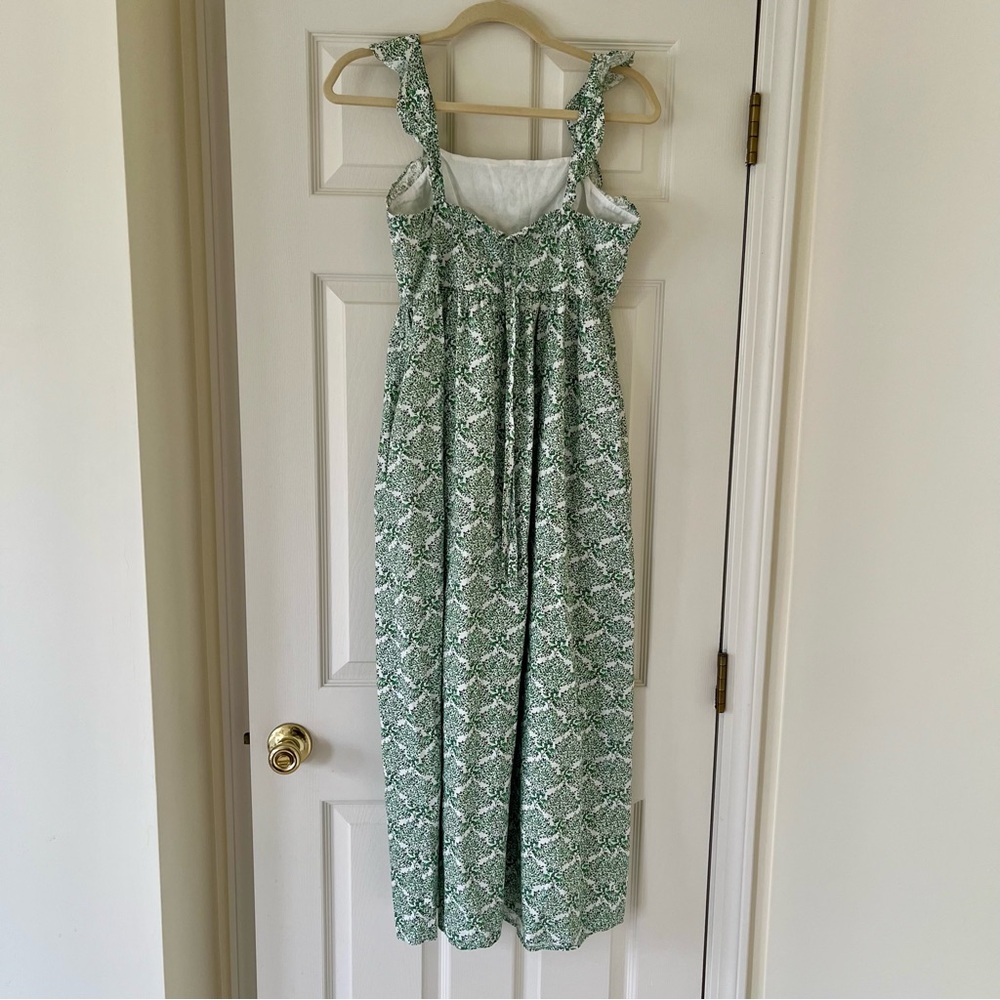 Gal Meets Glam Sloane Maxi Dress, Size 0, Green Floral, Cottagecore Spring - Picture 4 of 9